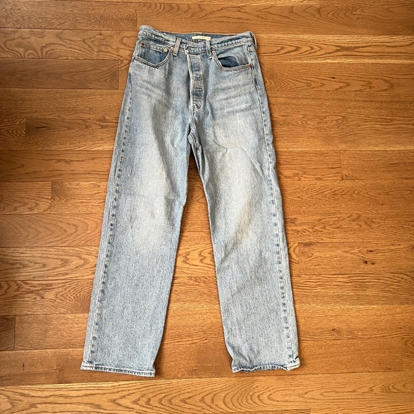 Levi's Ribcage Straight Leg High Rise Denim Jeans - Size 31 - Picture 3 of 7
